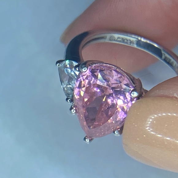 Beautiful 925 Sterling Silver tourmaline and cubic zirconia - Picture 4 of 6